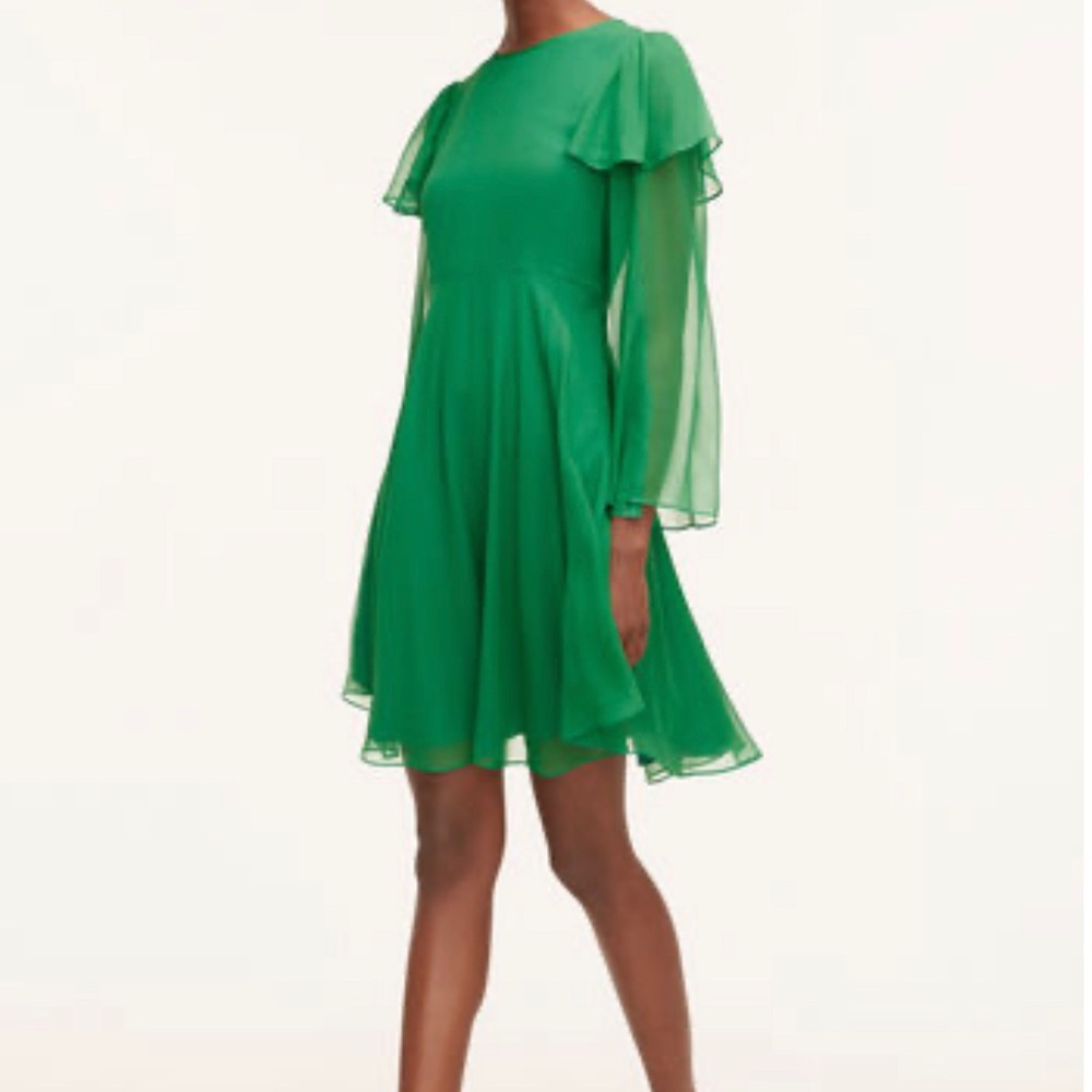 Rebecca Taylor Green Silk Holiday Dress